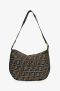 Fendi Brown Canvas Zucca FF Shoulder Bag
