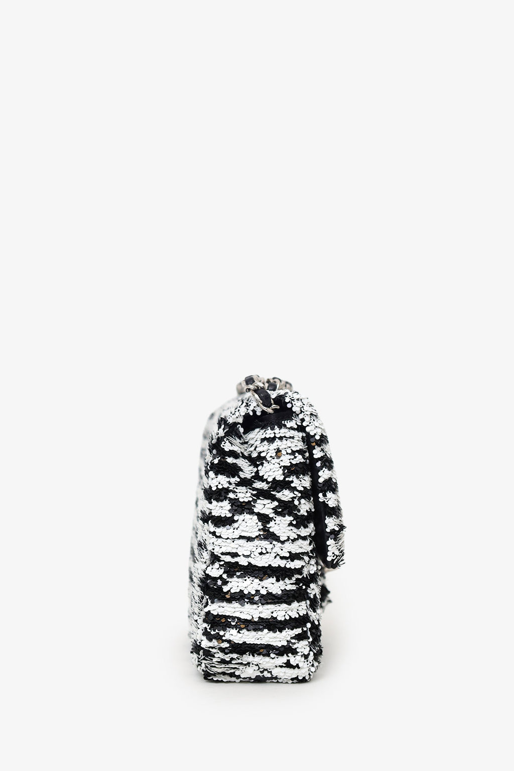 Chanel™ 24S Black/White Sequins CC Mini Single Flap Bag