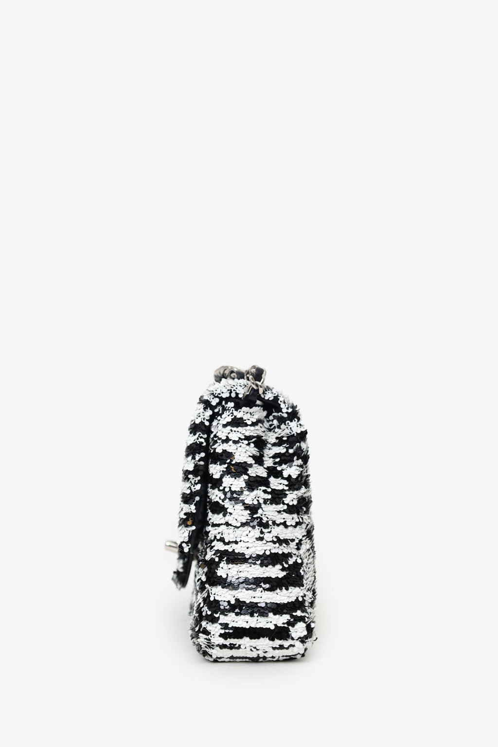 Chanel™ 24S Black/White Sequins CC Mini Single Flap Bag