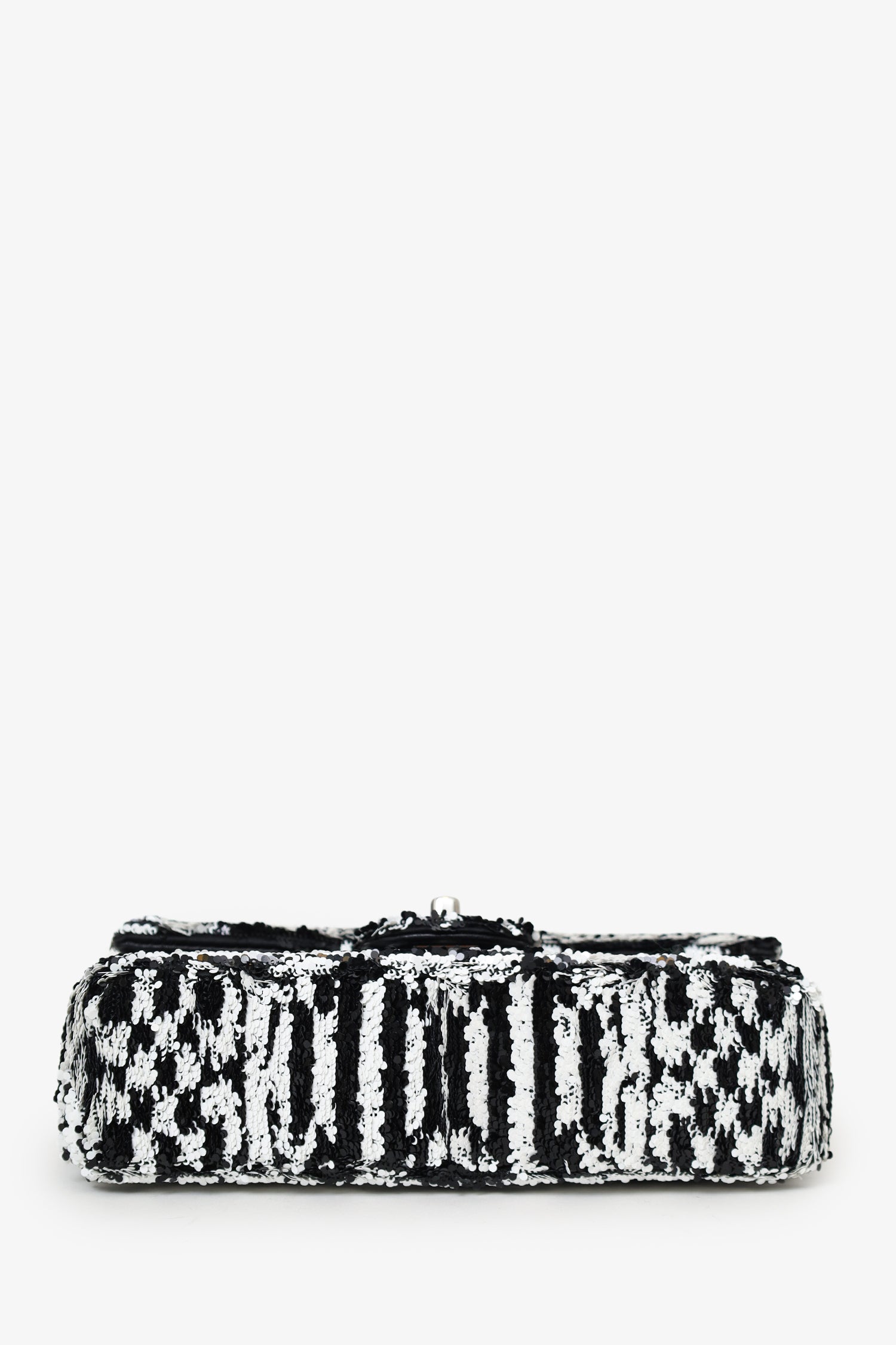 Chanel™ 24S Black/White Sequins CC Mini Single Flap Bag