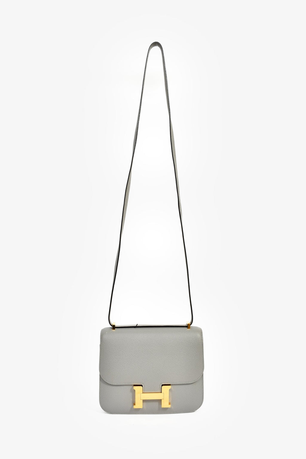 Hermès 2017 Gris Mouette Epsom Leather Mini Constance 18