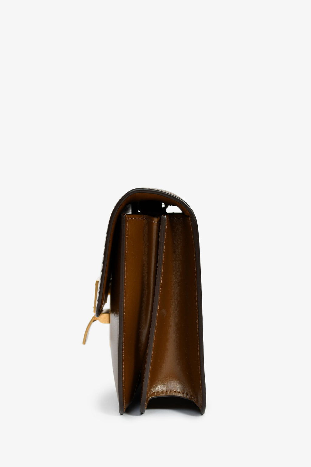 Celine Brown Leather Small Box Crossbody Bag