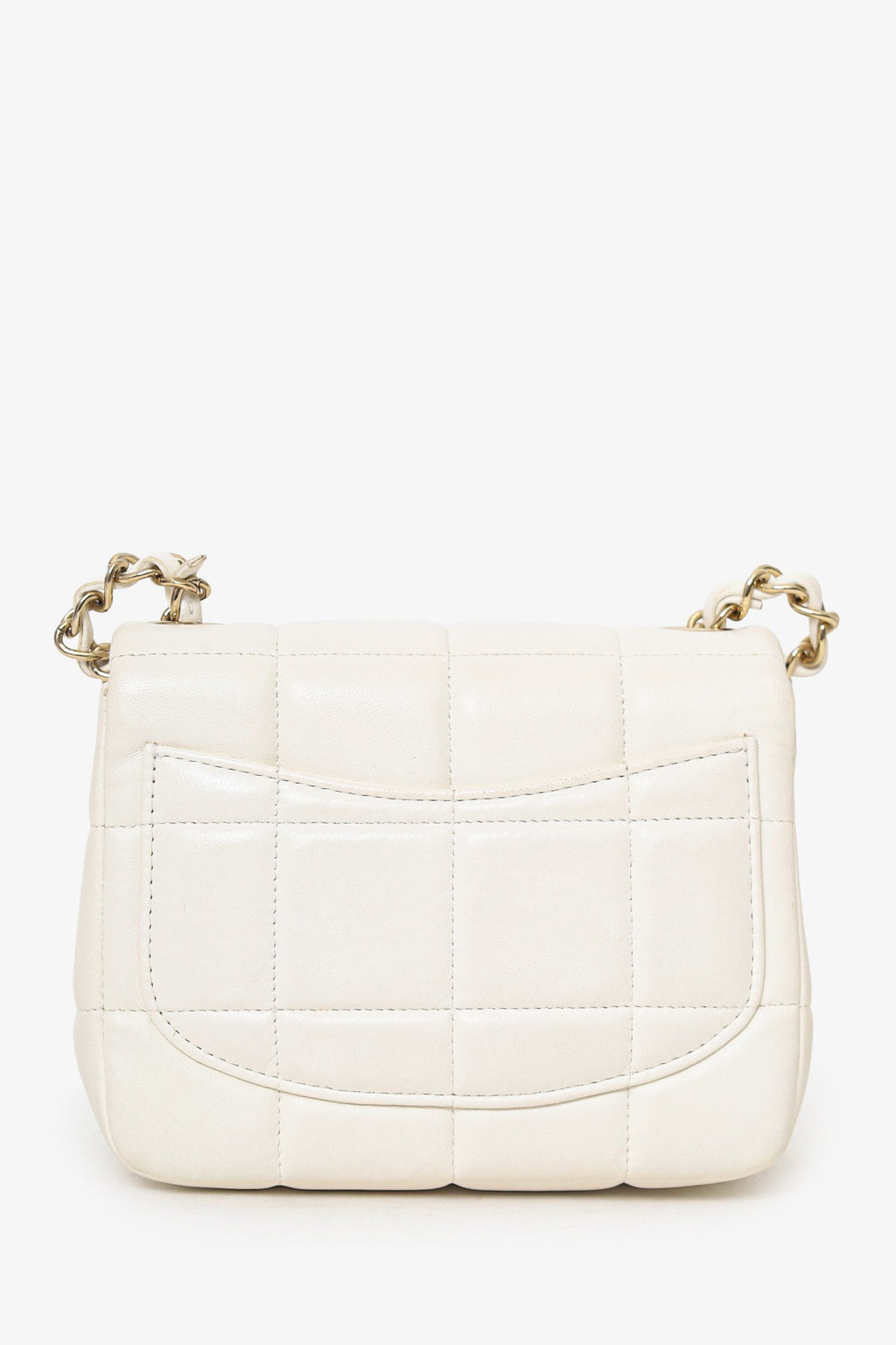 Chanel™ 2023 White Quilted Lambskin Resin Crystal Monacoco Mini Square Flap Bag