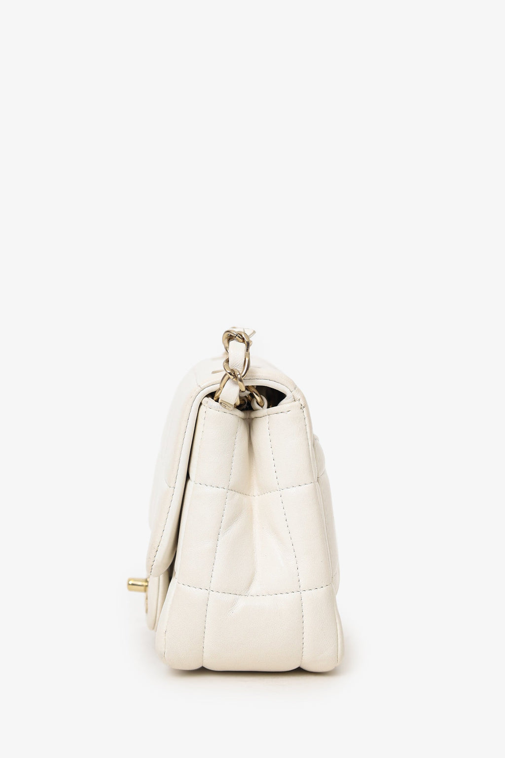 Chanel™ 2023 White Quilted Lambskin Resin Crystal Monacoco Mini Square Flap Bag