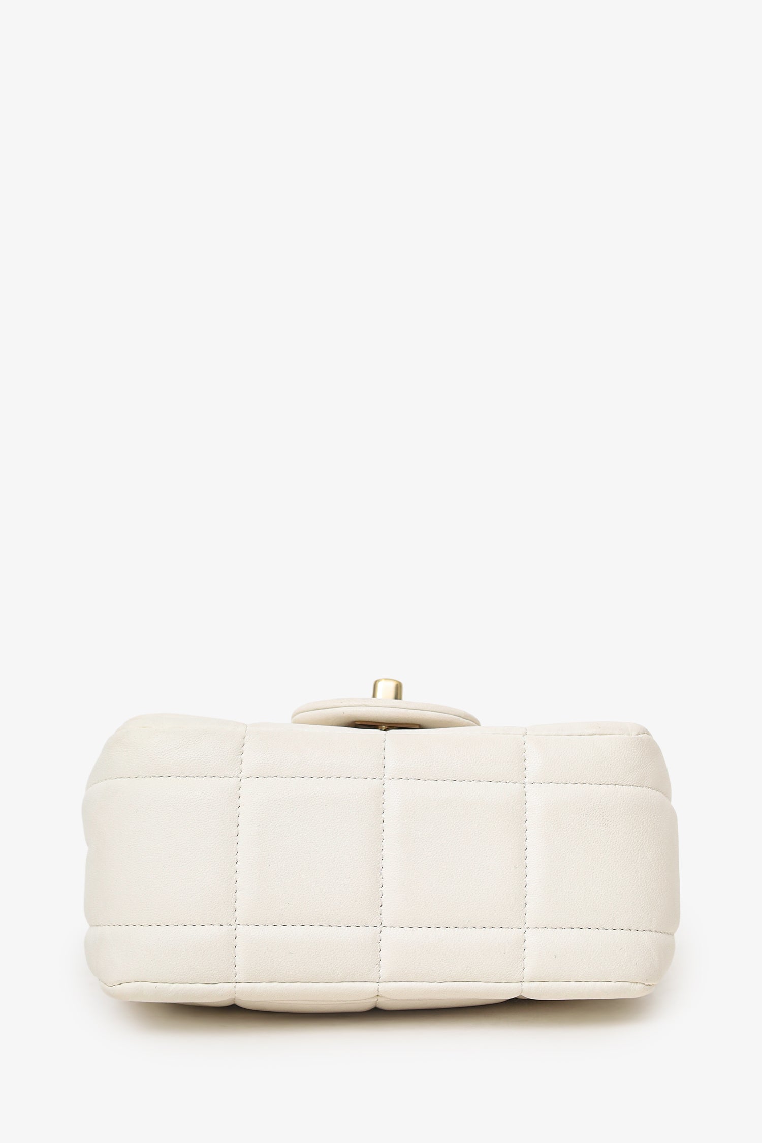 Chanel™ 2023 White Quilted Lambskin Resin Crystal Monacoco Mini Square Flap Bag