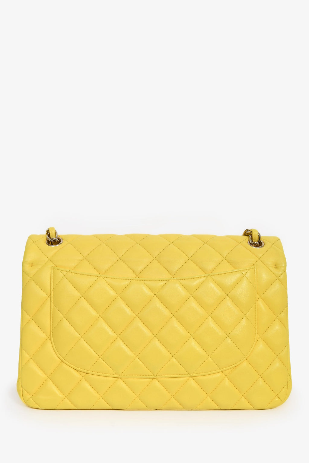 Chanel™ 2011-12 Yellow Lambskin Yellow Jumbo Double Flap Shoulder Bag