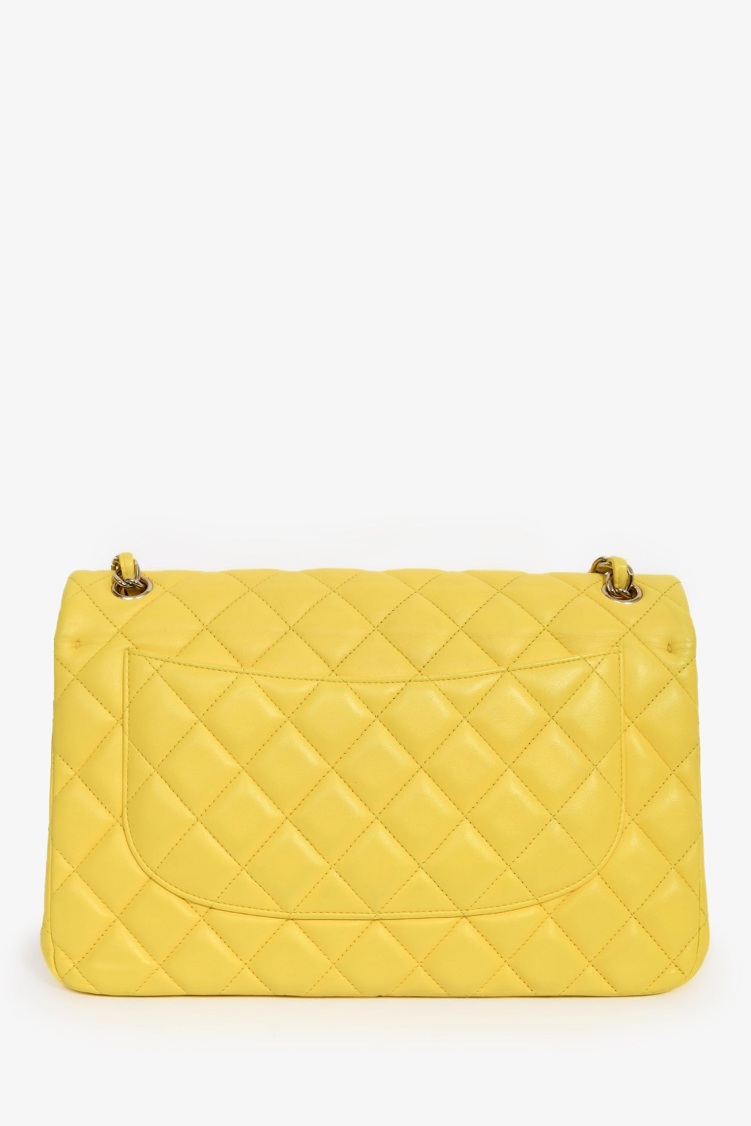 Chanel™ 2011-12 Yellow Lambskin Yellow Jumbo Double Flap Shoulder Bag