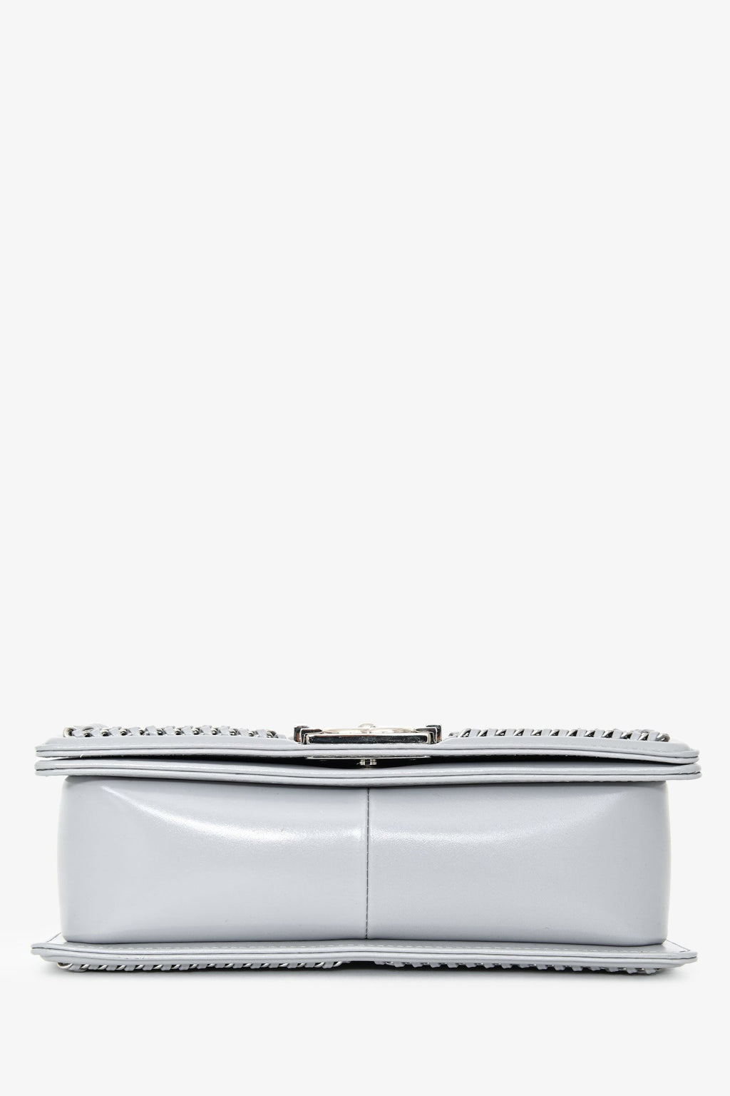 Chanel™ 2019-2020 Grey Leather Quilted Medium Boy Bag SHW
