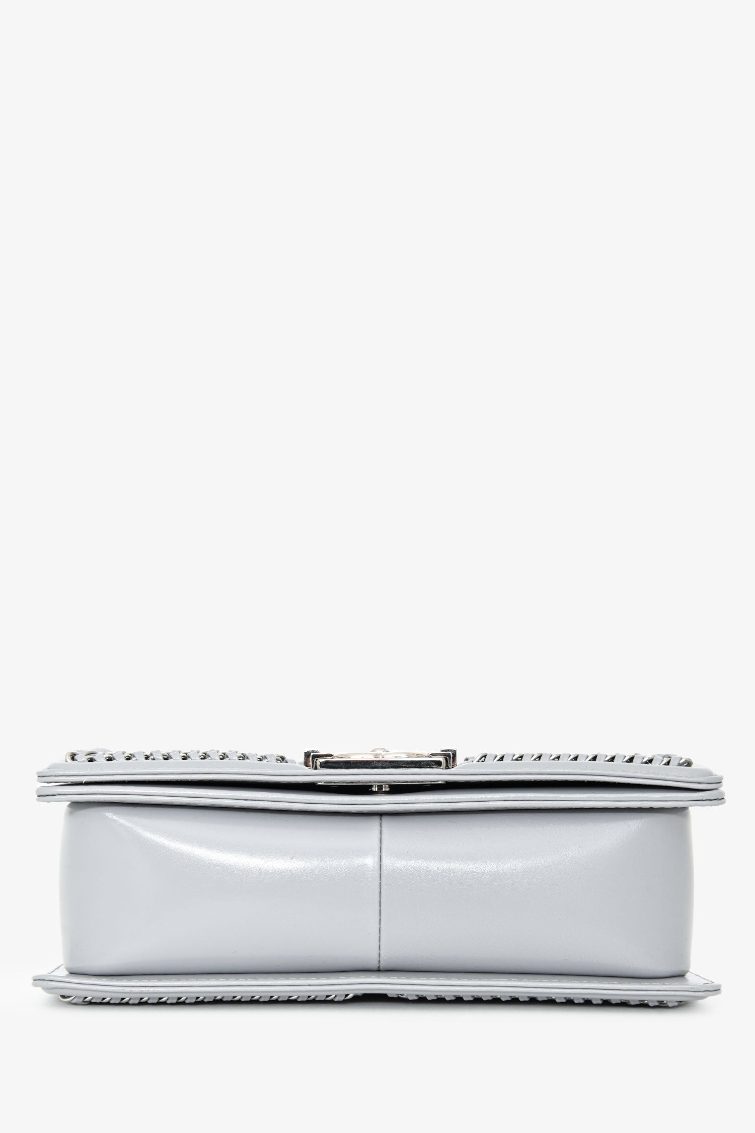 Chanel™ 2019-2020 Grey Leather Quilted Medium Boy Bag SHW