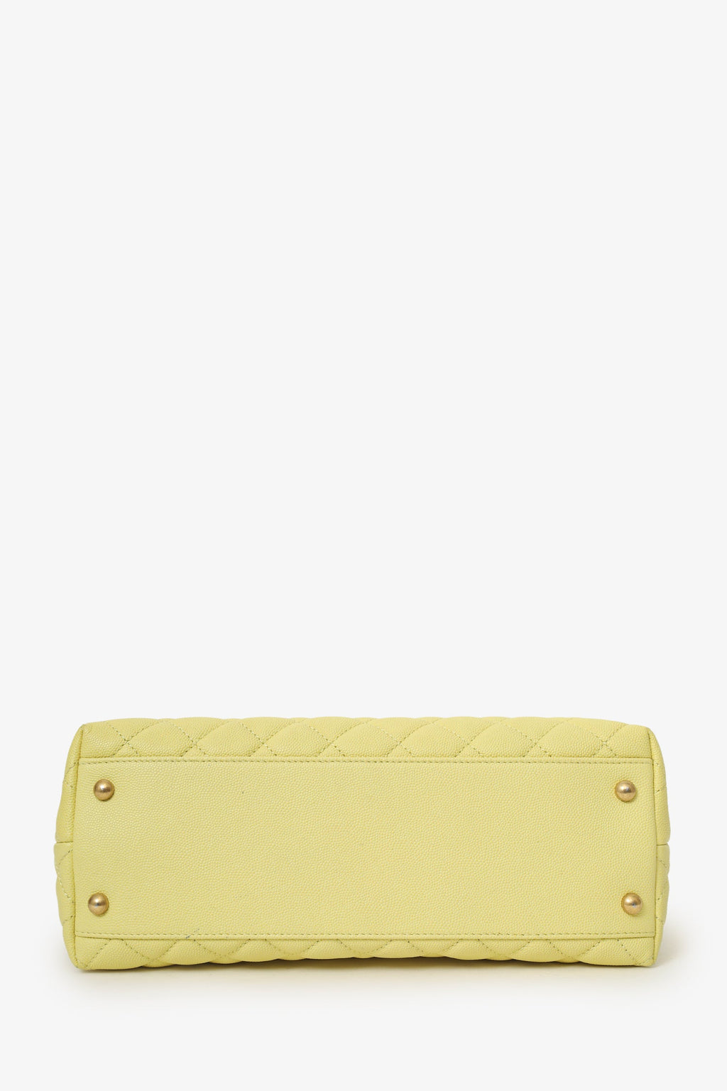 Chanel™ 2017-18 Yellow Caviar Leather Medium 'Coco' Top Handle With Strap