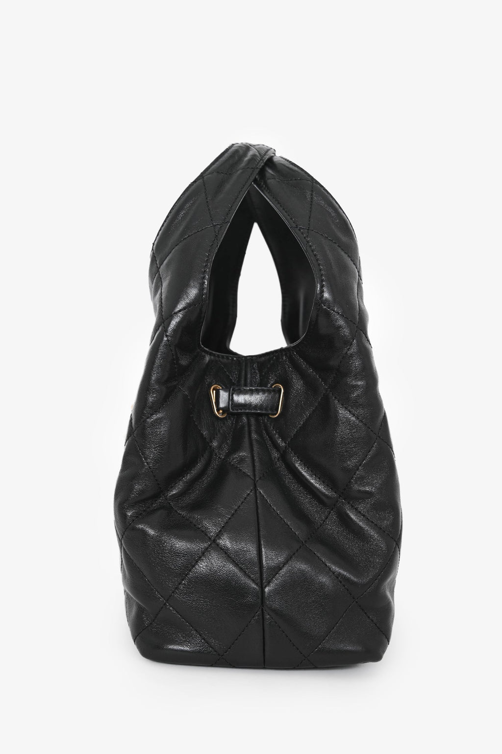 Chanel™ 2025 Black Lambskin Small 25 Quilted Chain Buckle Bag