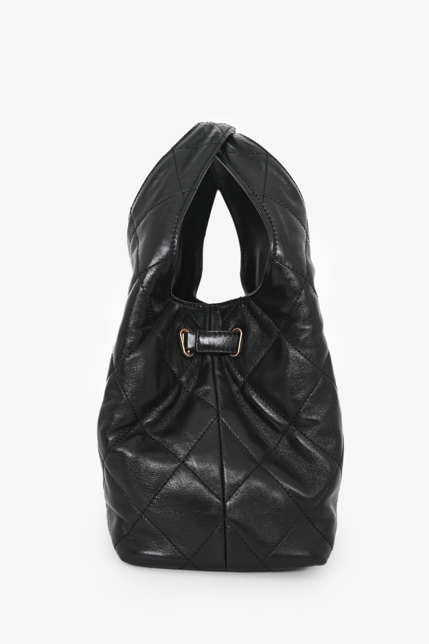 Chanel™ 2025 Black Lambskin Small 25 Quilted Chain Buckle Bag