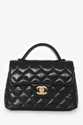 Chanel™ 2025 Black Lambskin Mini Top Handle Chain Bag