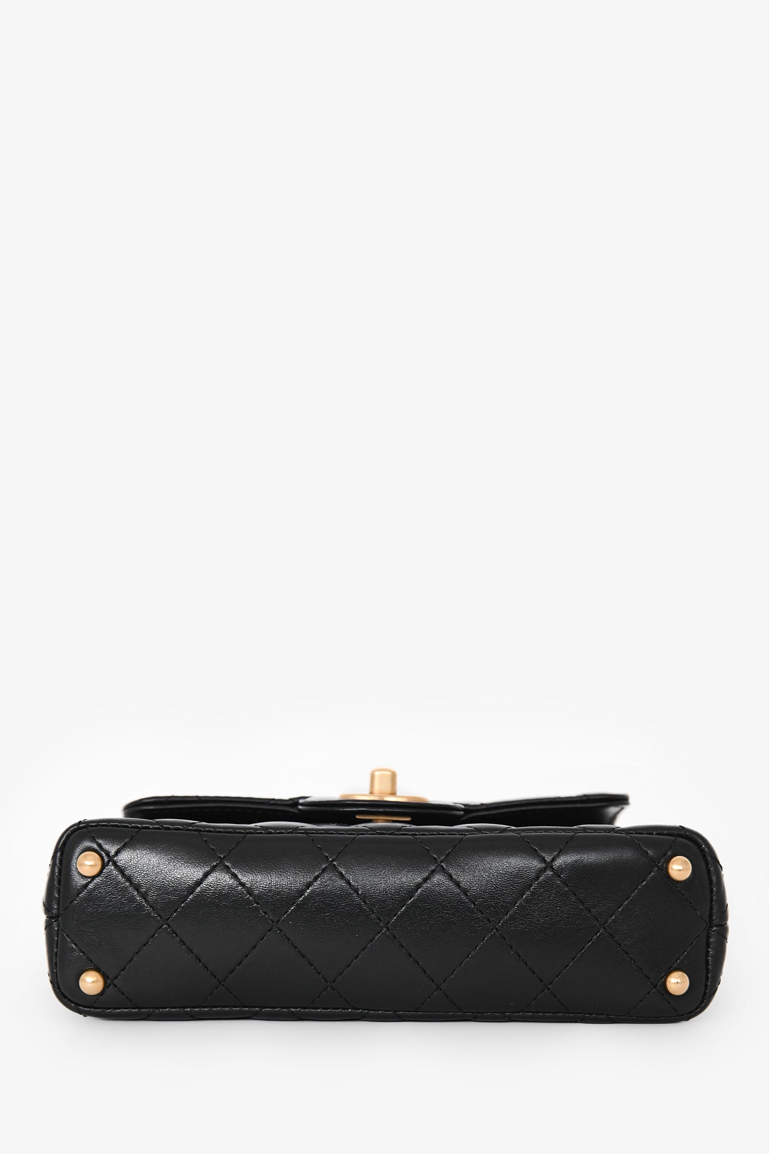 Chanel™ 2025 Black Lambskin Mini Top Handle Chain Bag