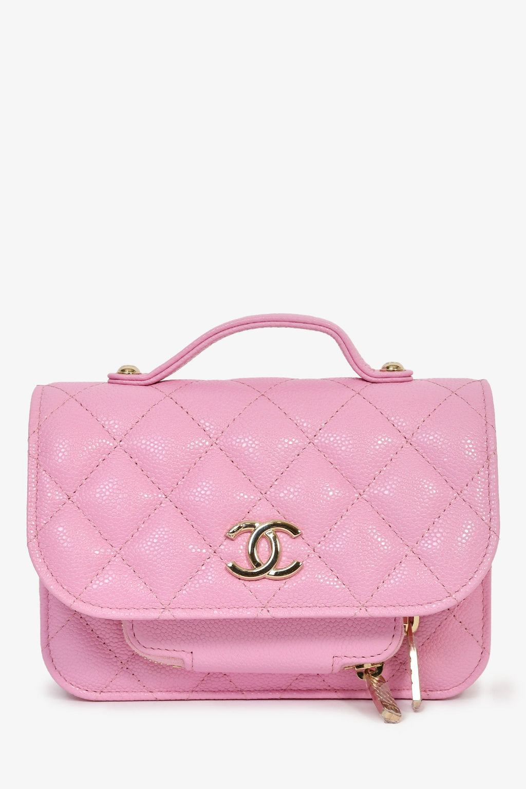 Chanel™ 2022+ Lilac Caviar Leather Business Affinity Clutch On Chain