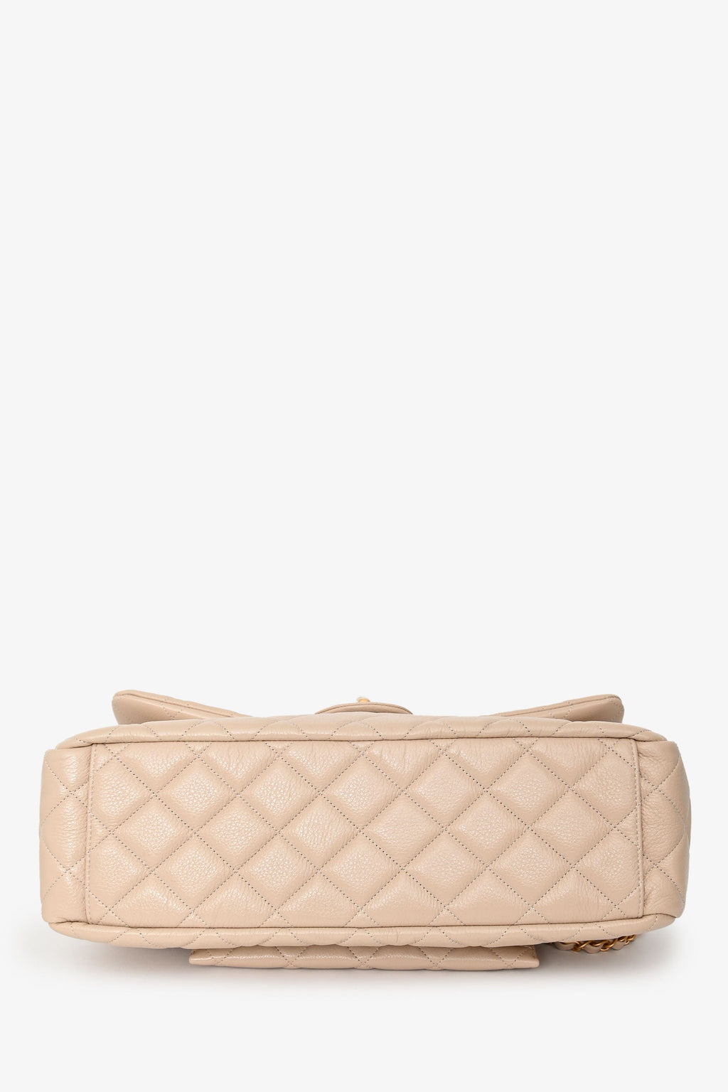 Chanel™ Beige Calfskin Leather Airline XXL Single Flap Bag