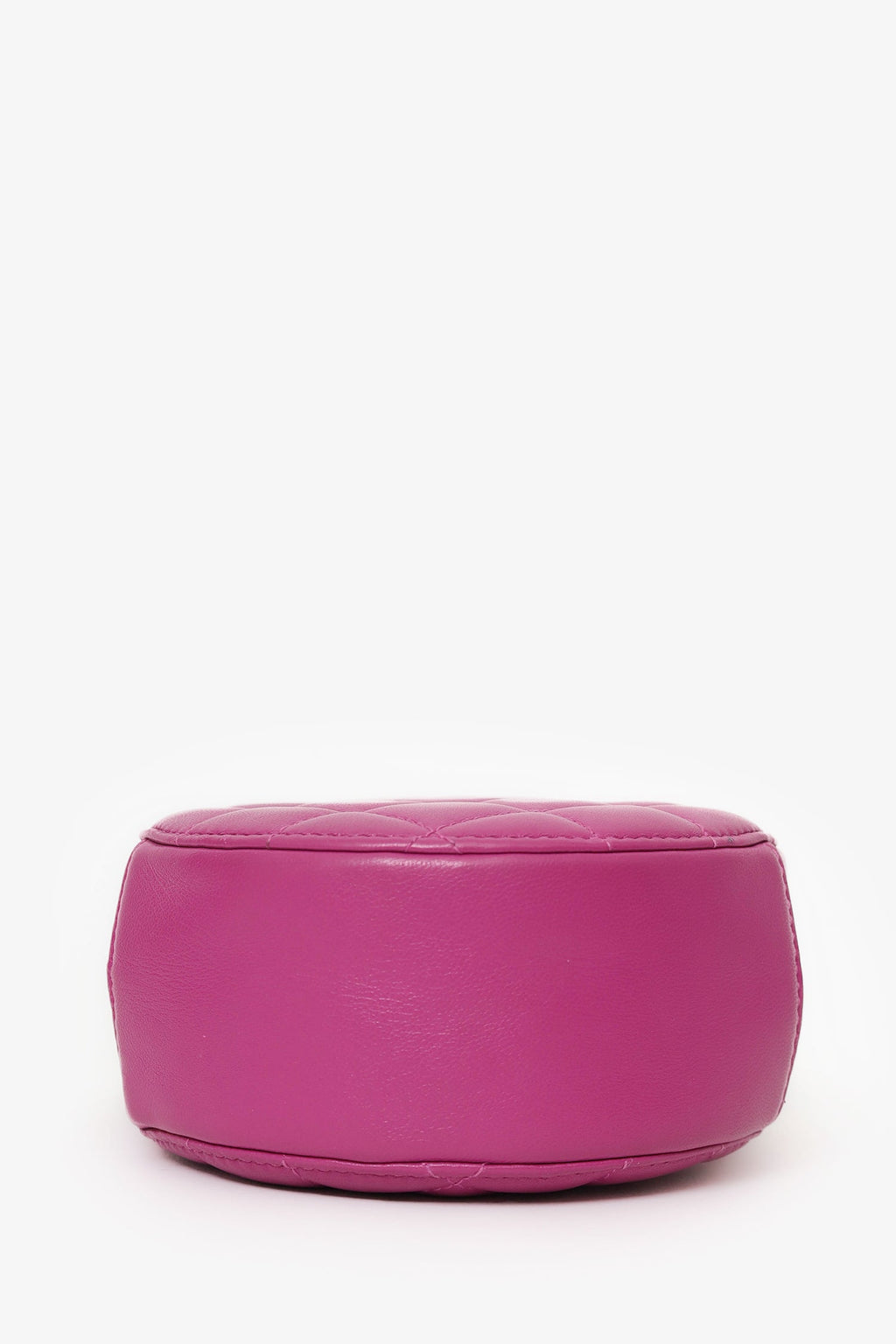Chanel™ 2020 Pink Quilted Leather Pearl Crush Round Clutch Bag