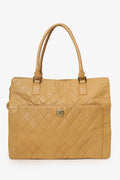 Chanel™ Vintage Beige Quilted Lambskin CC Briefcase
