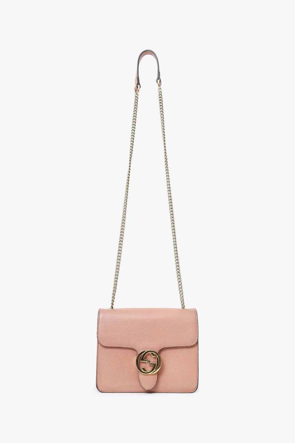 Gucci Pink Leather Interlocking G Small Dollar Bag