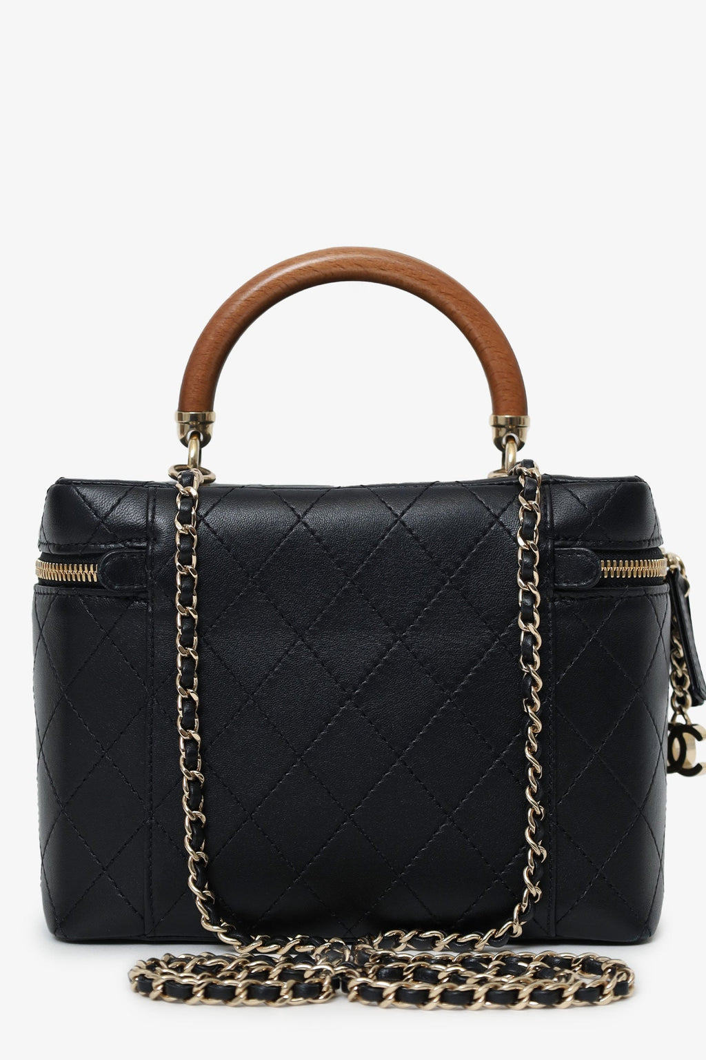 Chanel™ Black Quilted Lambskin Knock On Wood Vanity Case