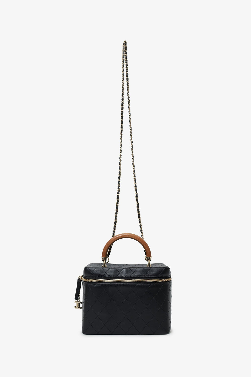 Chanel™ Black Quilted Lambskin Knock On Wood Vanity Case