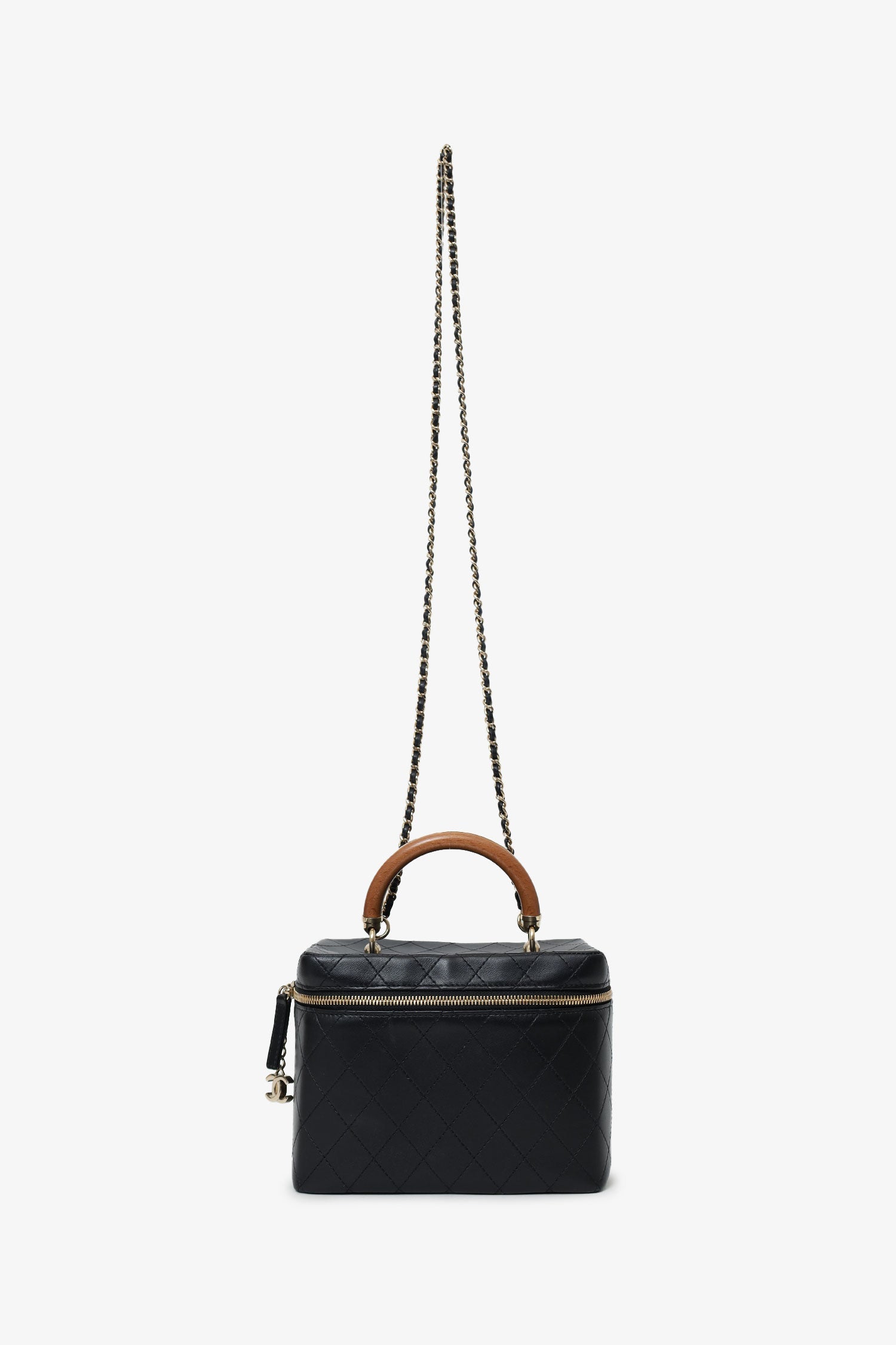 Chanel™ Black Quilted Lambskin Knock On Wood Vanity Case