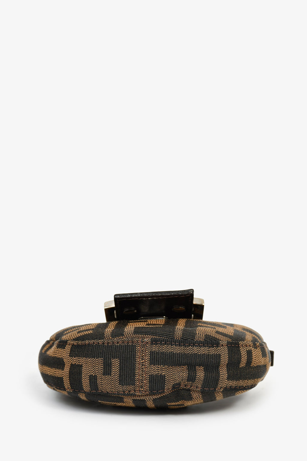 Fendi Brown Zucca Print Canvas Mini Half Moon Shoulder Bag