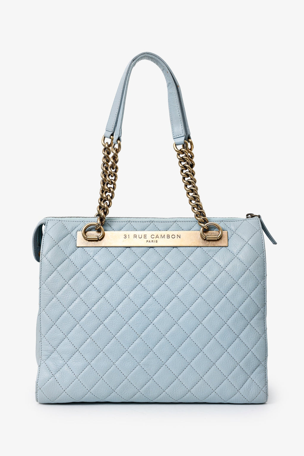 Chanel™ 2012-13 Blue Quilted Leather Rita Dome Tote