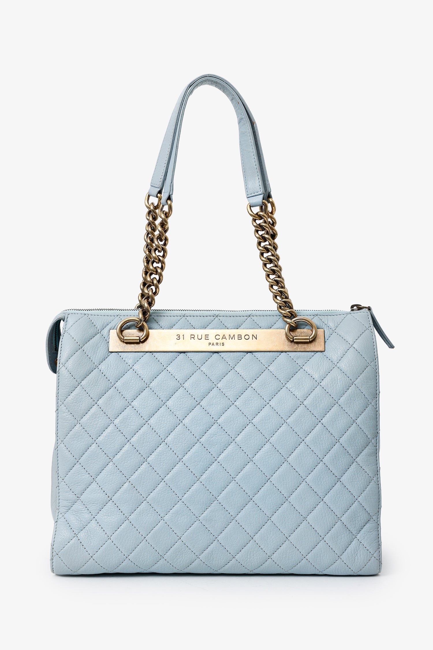 Chanel™ 2012-13 Blue Quilted Leather Rita Dome Tote