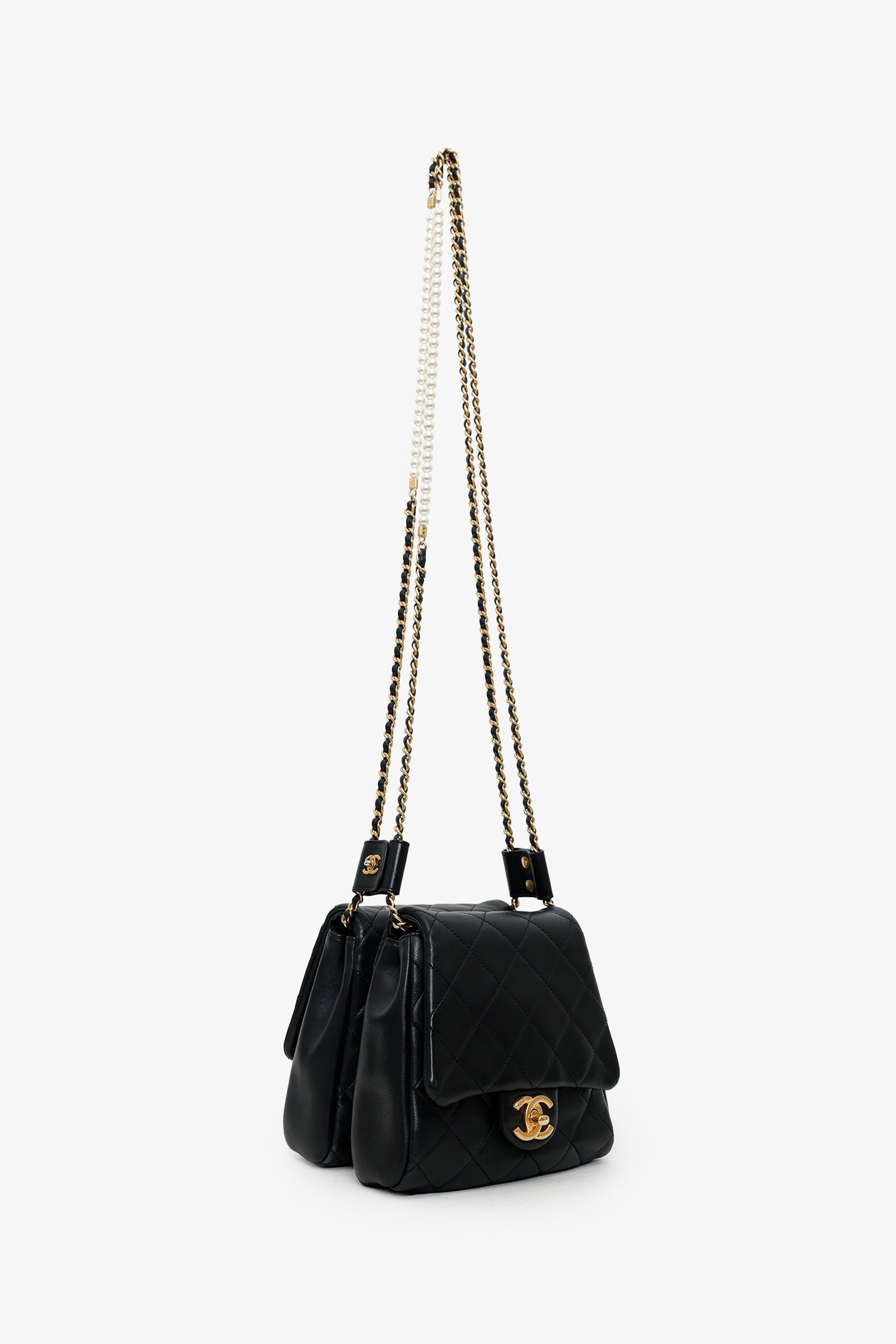 Chanel™ 2019 Quilted Lambskin Pearl Side Packs Bag