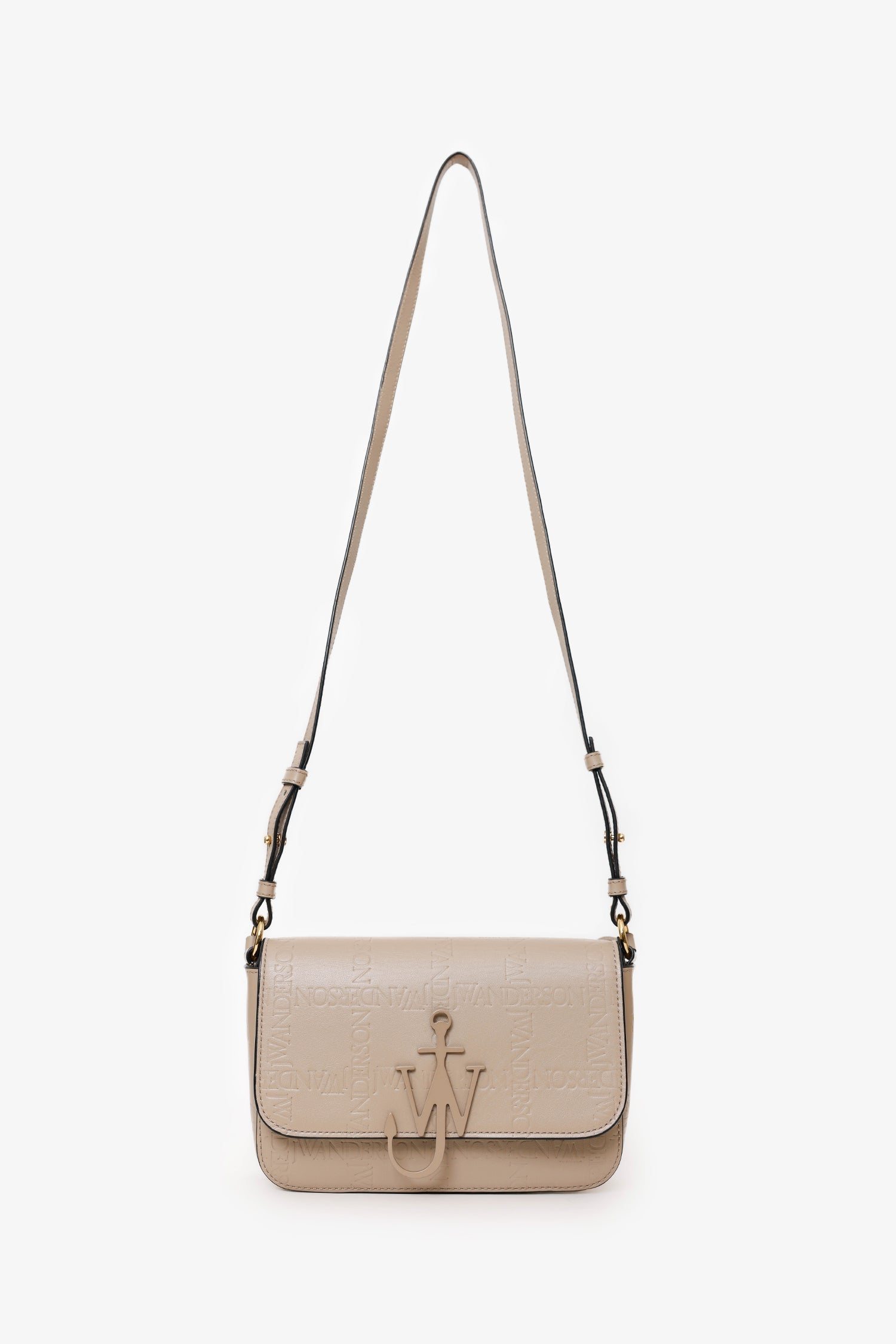 JW Anderson Taupe Leather Midi 'Anchor' Shoulder Bag