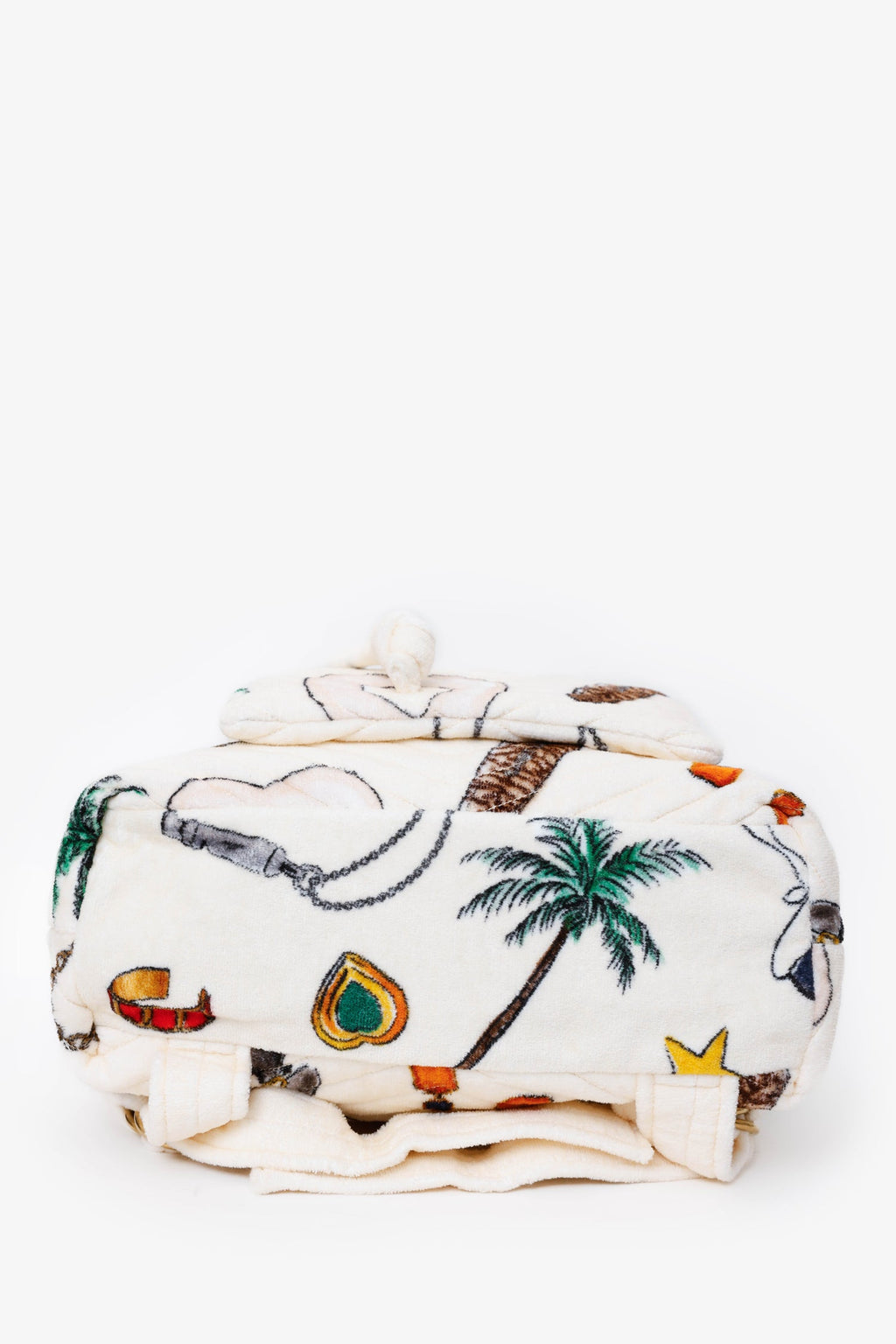 Saint Laurent White Terrycloth Summer Print Backpack
