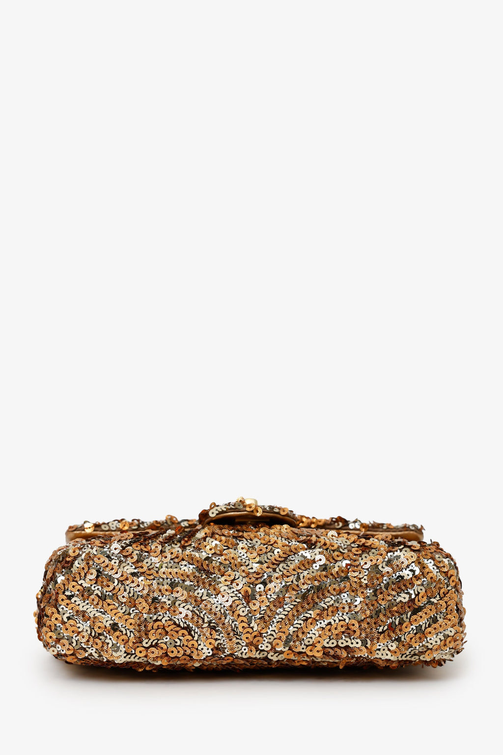 Chanel™ 2019 Limited Edition Brown Sequins Mini Rectangular Single Flap