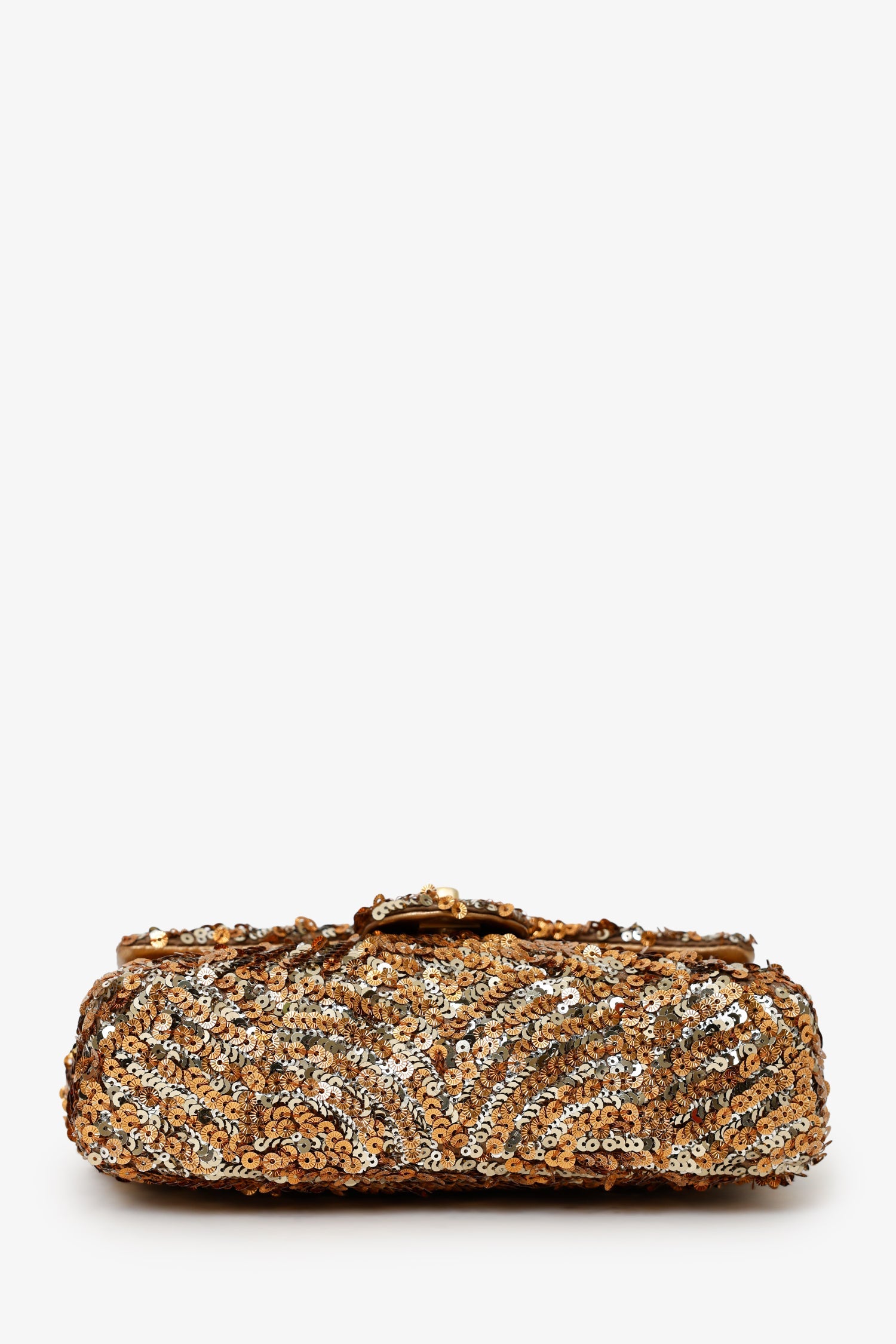 Chanel™ 2019 Limited Edition Brown Sequins Mini Rectangular Single Flap