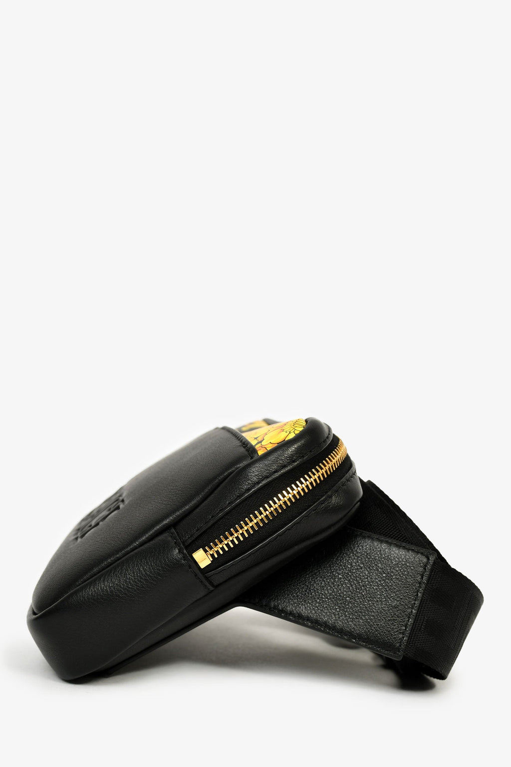 Versace Black/Yellow Leather Belt Bag