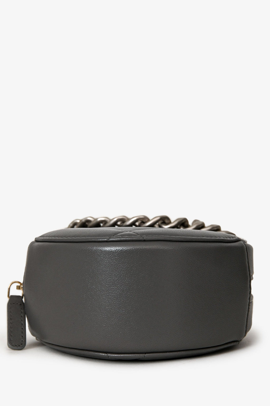 Chanel™ Grey Lambskin 19 Round Crossbody Silver Hardware