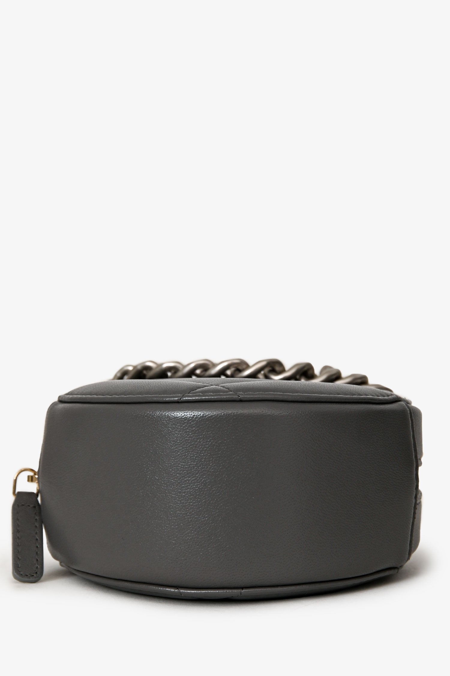 Chanel™ Grey Lambskin 19 Round Crossbody Silver Hardware
