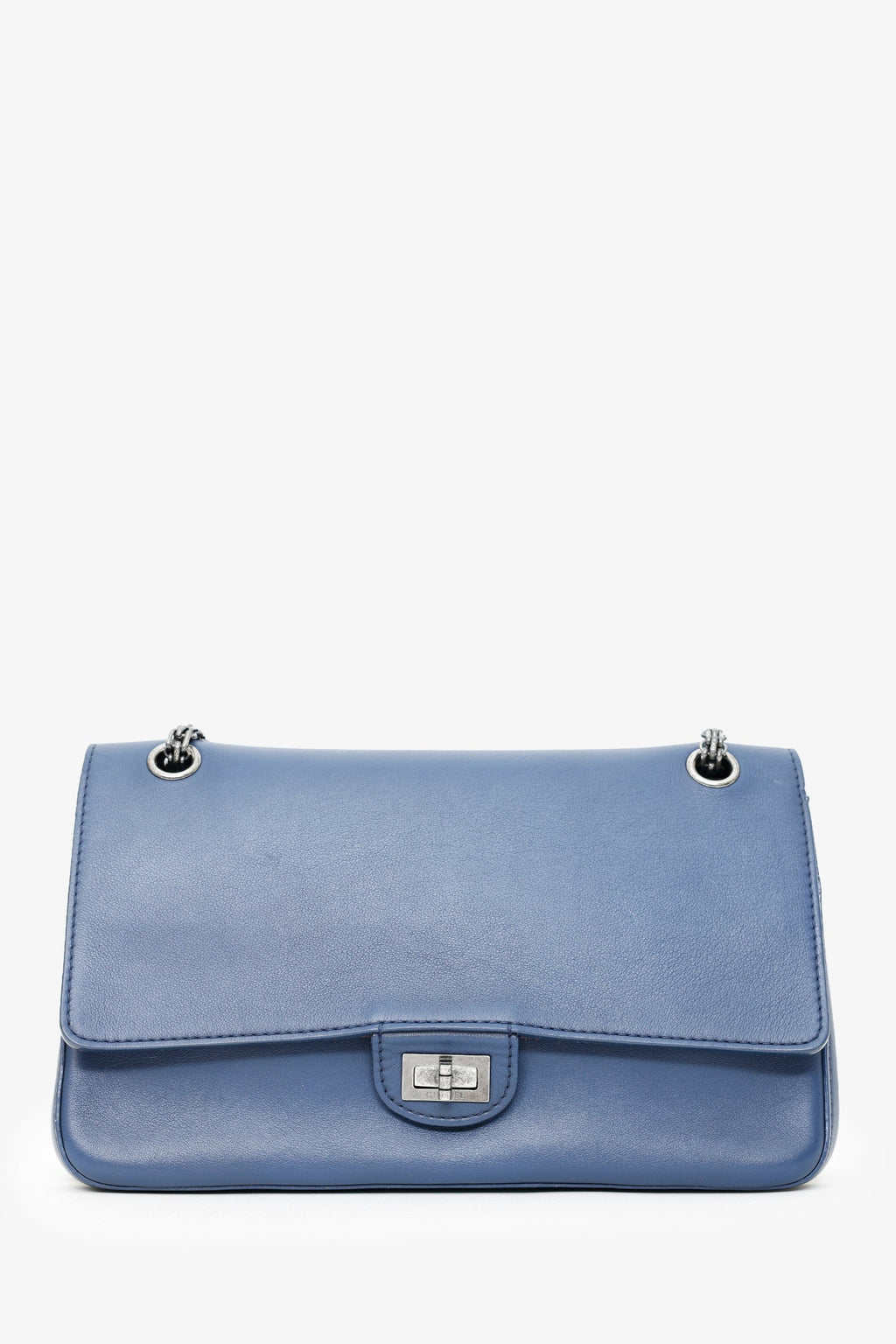 Chanel™ 2017 Navy Leather Medallion Charm Reissue 2.55 Shoulder Bag