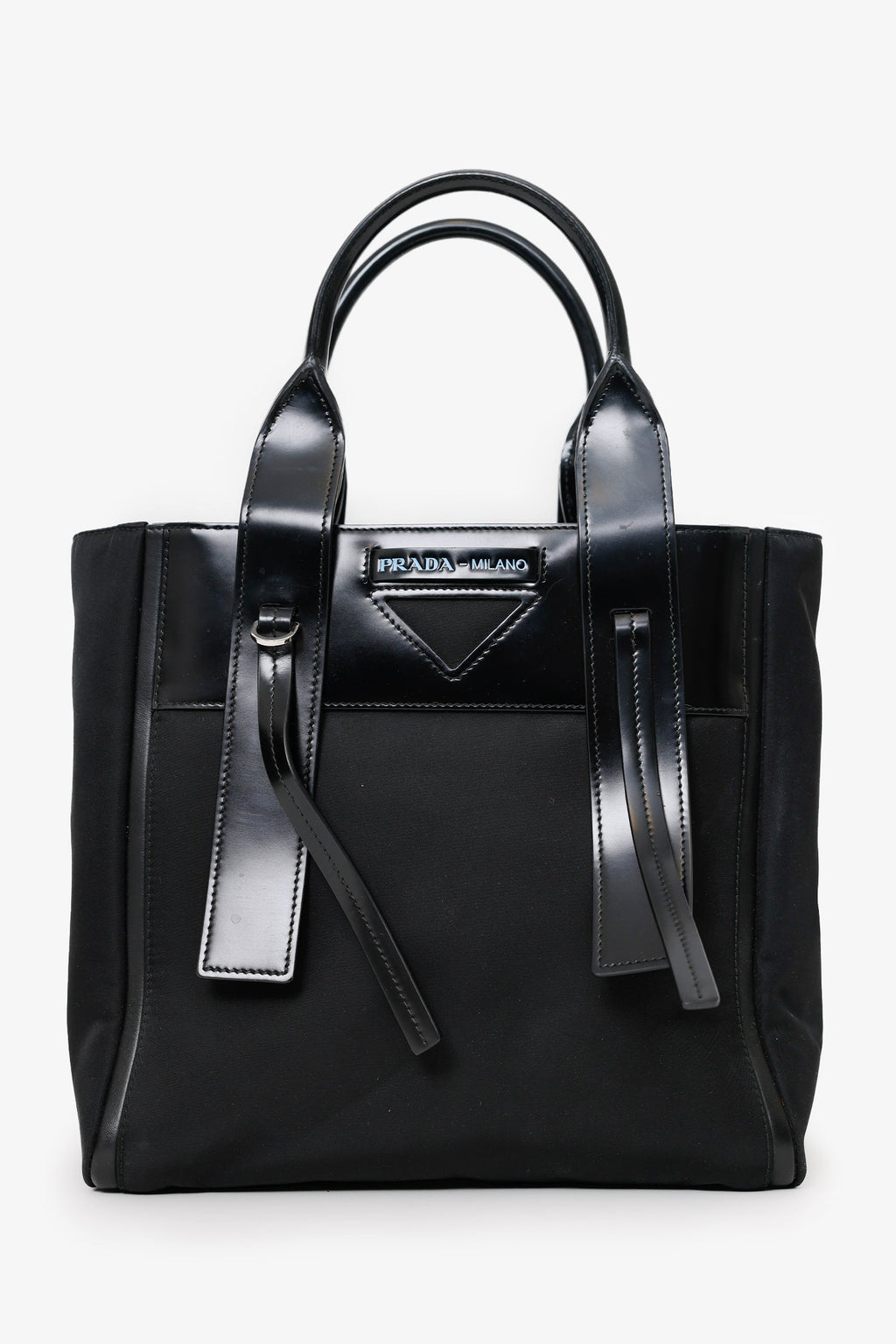 Prada Black Tessuto Nylon Small Ouverture Bag With Strap