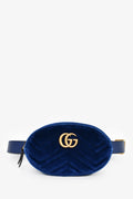 Gucci Blue Velvet Chevron Belt Bag