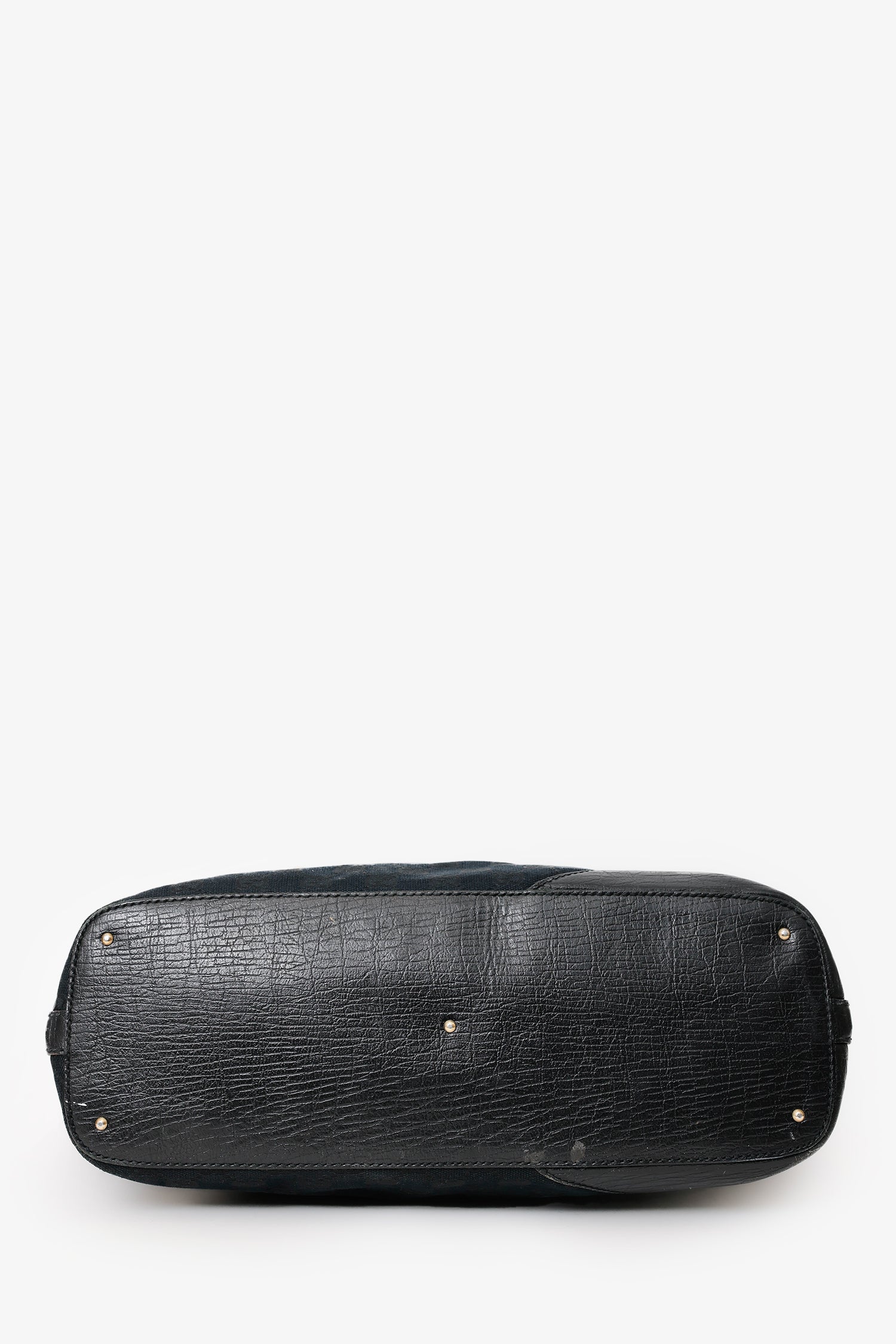 Gucci Black GG Canvas Horsebit Tote Bag