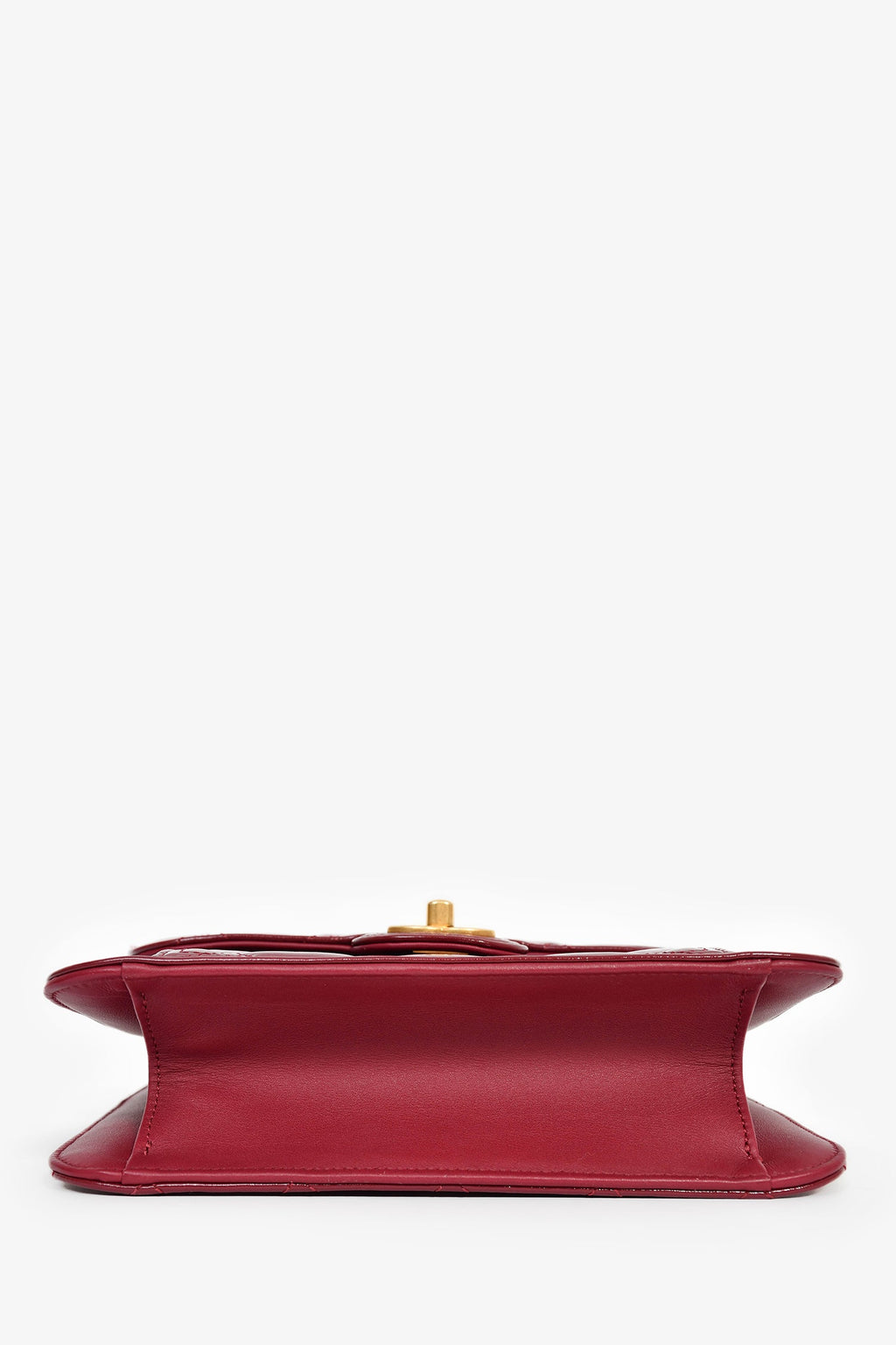Chanel™ 2023 Raspberry Patent Quilted Leather Square Chain Bag