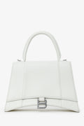 Balenciaga White Grained Leather Small Hourglass Bag With Strap