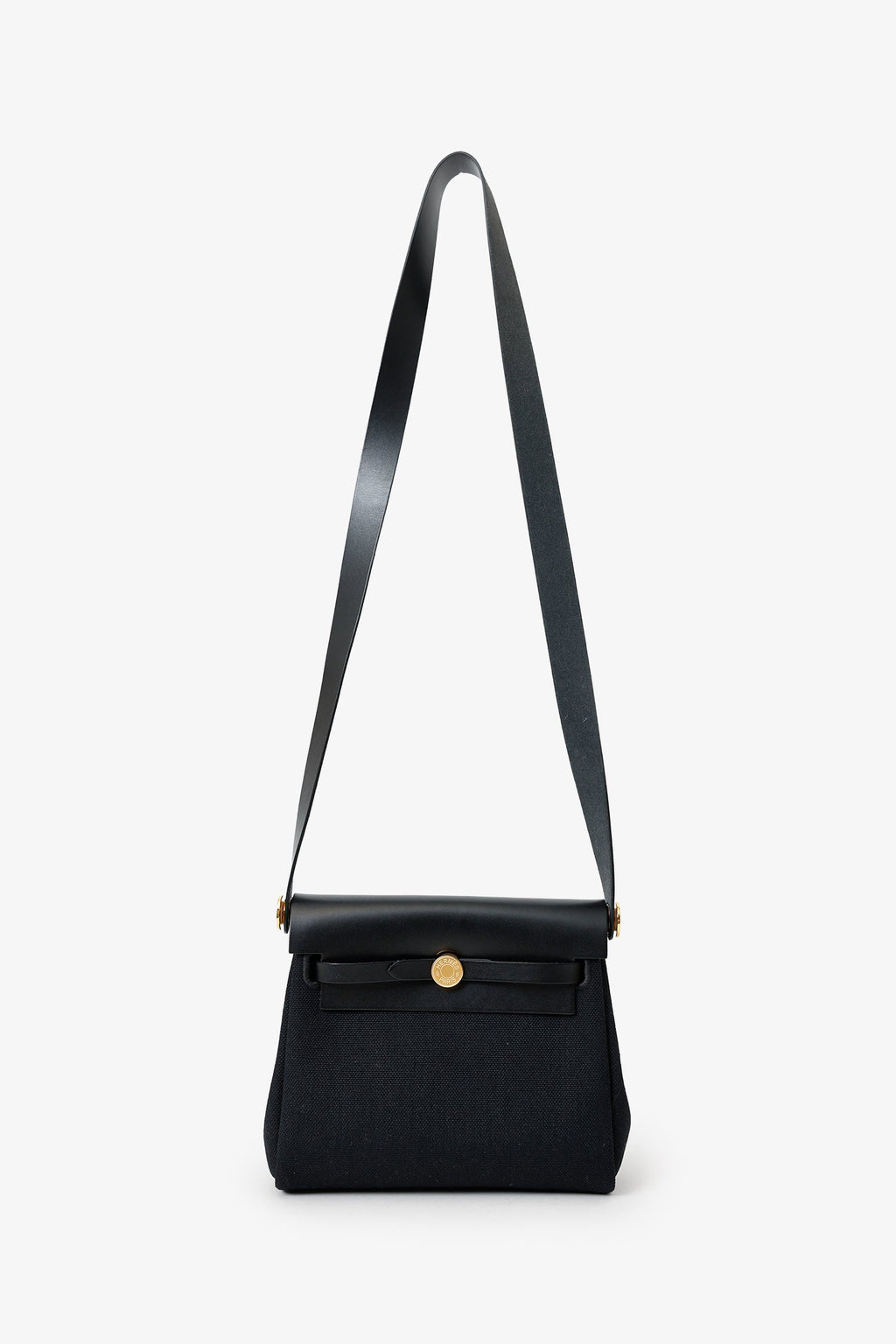 Hermès 2025 Black Toile H Canvas/Fauve Vache Hunter Mini Herbag 20