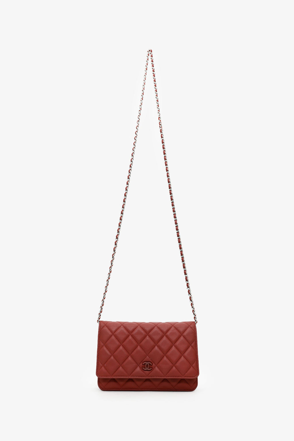 Chanel™ 2011-12 Burgundy Quilted Lambskin Wallet on Chain