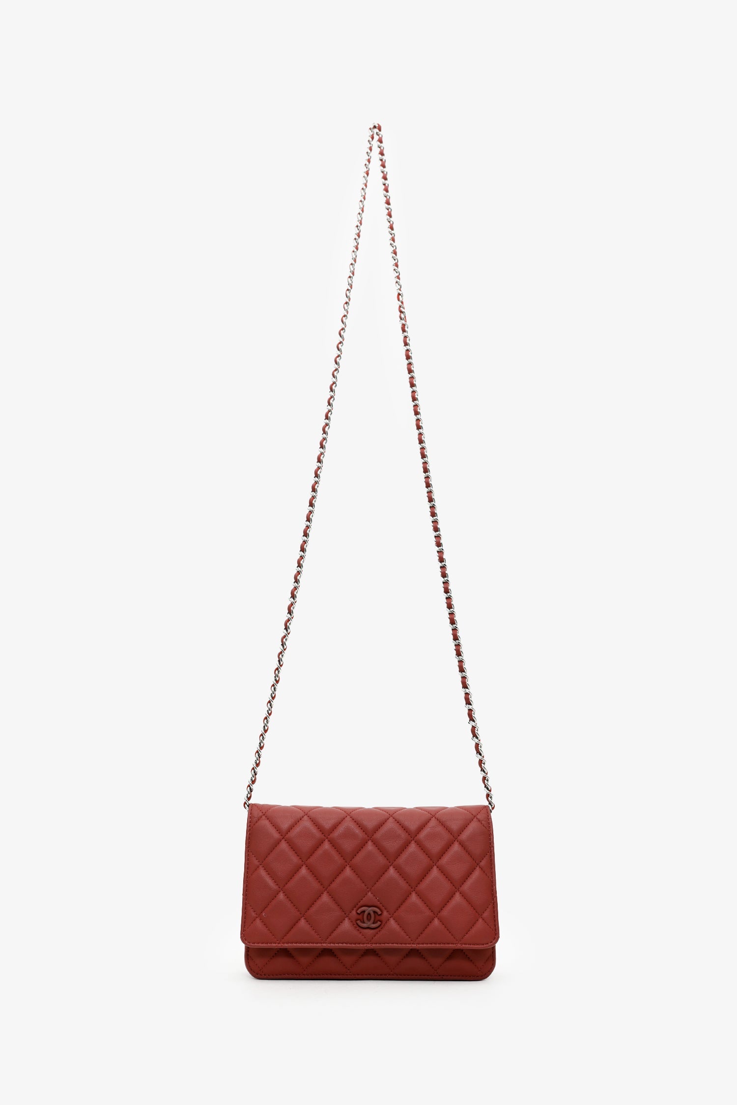 Chanel™ 2011-12 Burgundy Quilted Lambskin Wallet on Chain
