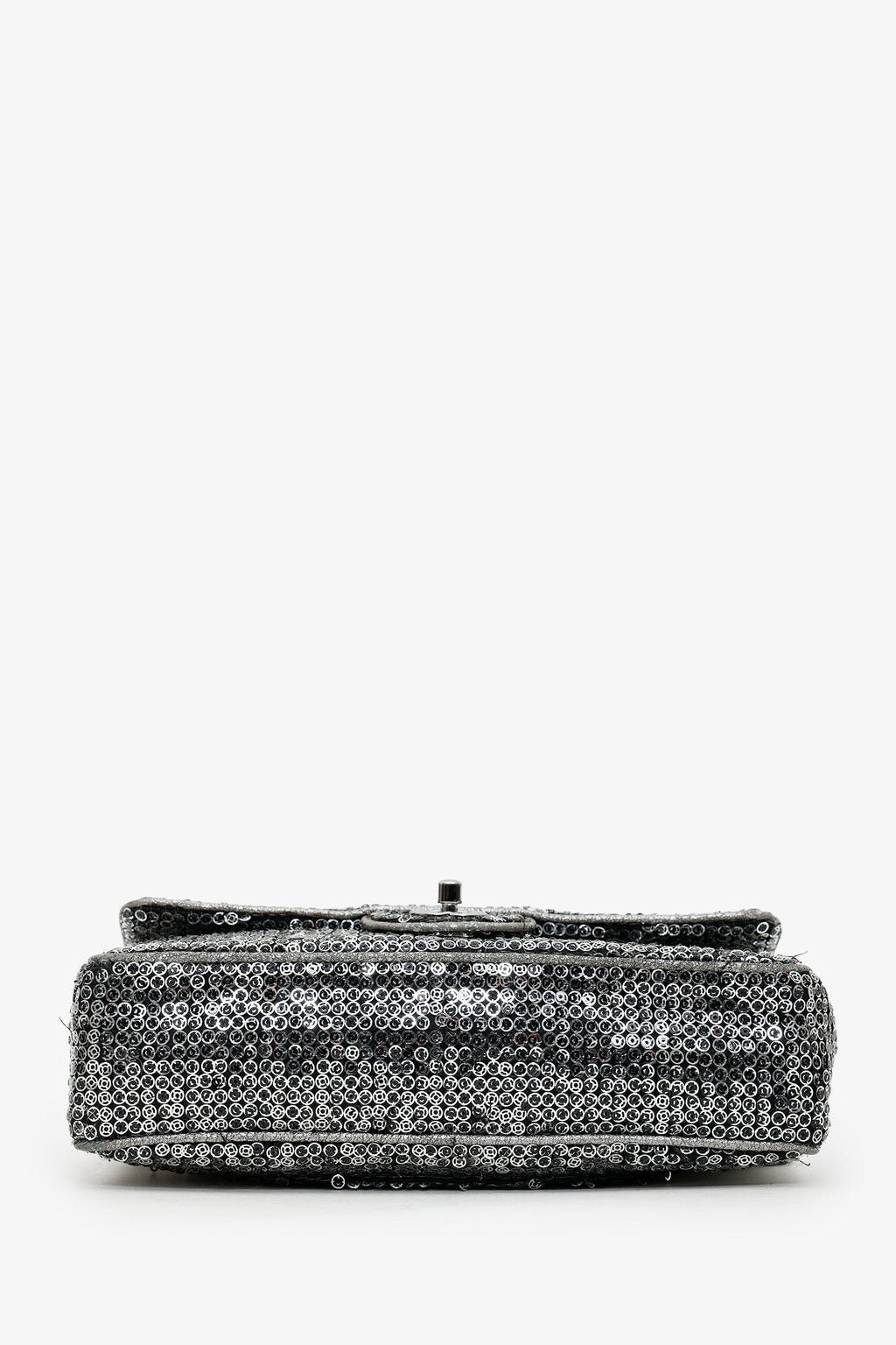Chanel™ 2006-08 Silver Metallic Sequin Classic Single Flap Bag