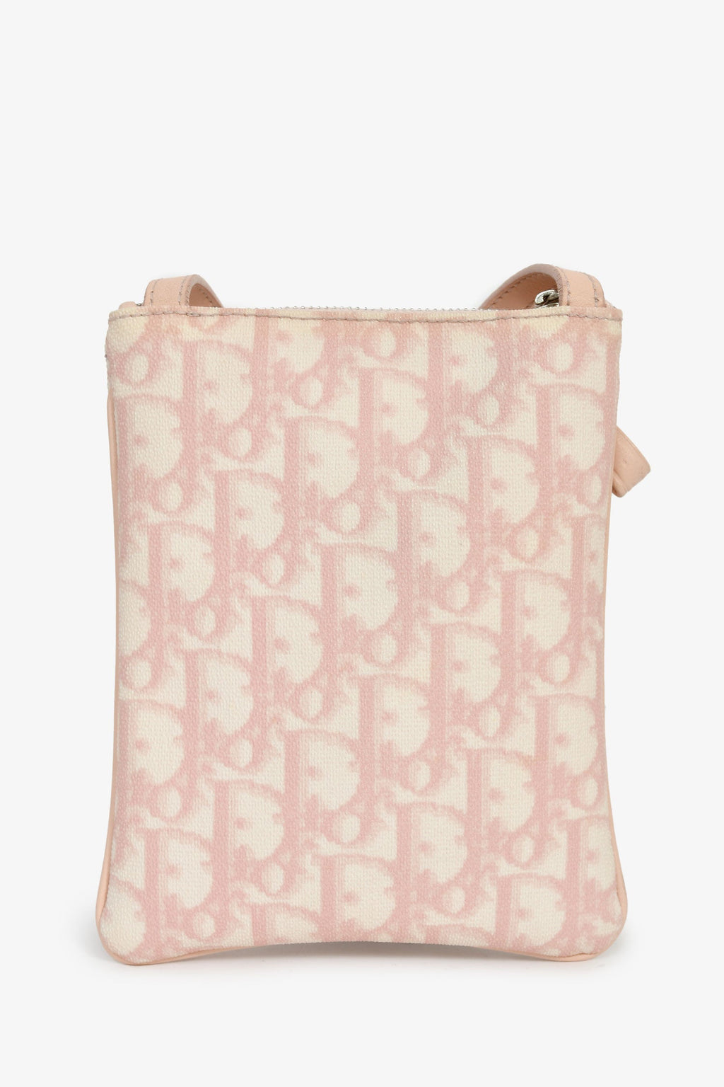 Christian Dior 2000s Pink Oblique Canvas Mini Pouch Crossbody
