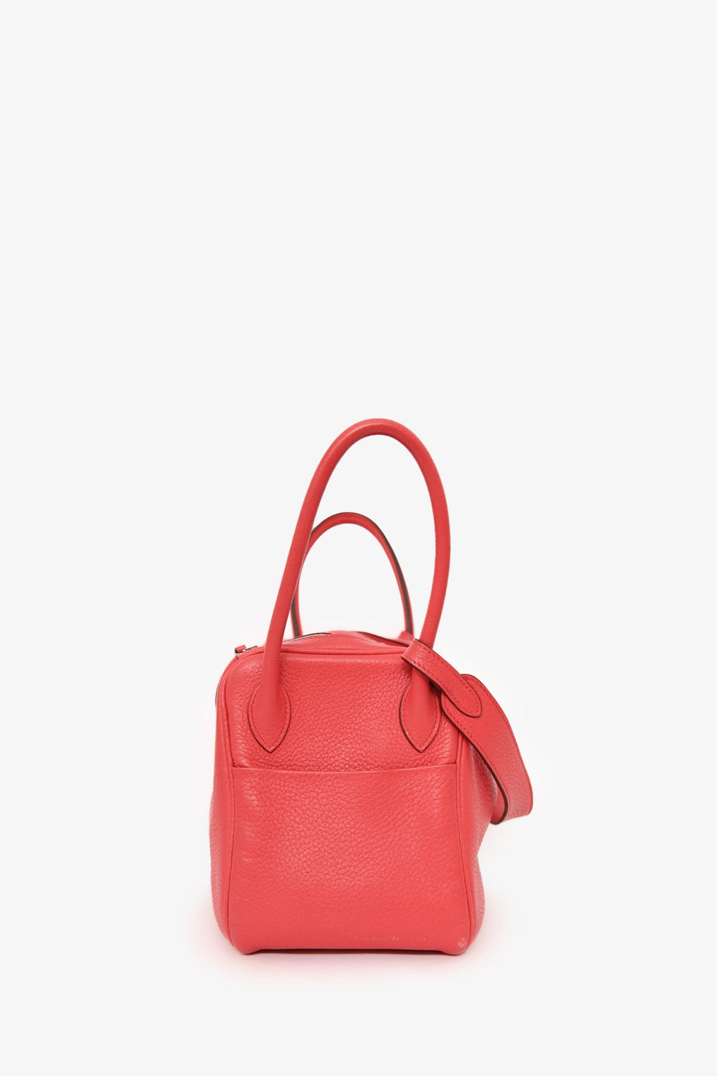 Hermès 2010 Red Clemence Leather Lindy 26 Palladium Hardware