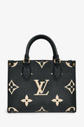 Louis Vuitton Black/Cream Leather Monogram Empreinte OnTheGo PM With Strap